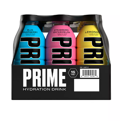 Prime Hydration Variety Pack 2.0 Lemonade, Strawberry Watermelon, & Blue Raspberry
