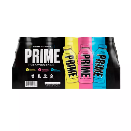 Prime Hydration Variety Pack 2.0 Lemonade, Strawberry Watermelon, & Blue Raspberry