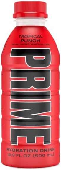 Prime Hydration Sports Drink 5 Pack - Grape, Orange, Blue Raspberry, Tropical Punch, & Lemon Lime(5 Bottles, 16 Fl Oz. Each)