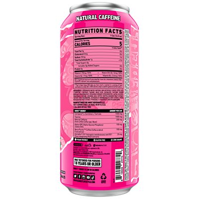 GHOST Energy Drink - Zero Sugar - Bubblicious Strawberry Splash - Limited Edition Flavor (12 Drinks, 16 Fl Oz. Each)