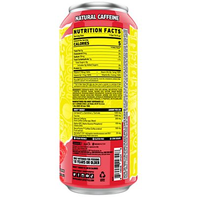 GHOST Energy Drink - Zero Sugar - SOUR PATCH KIDS REDBERRY (12 Drinks, 16 Fl Oz. Each)