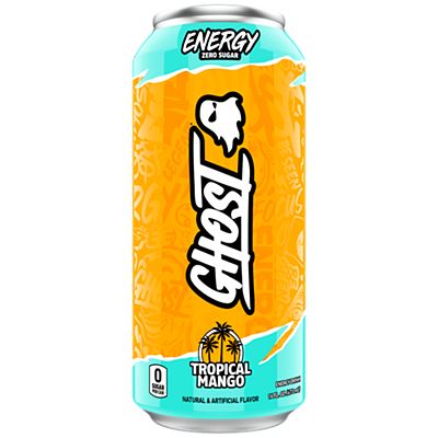 GHOST Energy Drink - Zero Sugar - Tropical Mango (12 Drinks, 16 Fl Oz. Each)