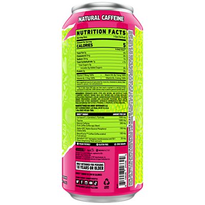 GHOST Energy Drink - Zero Sugar - WarHeads Sour Watermelon (12 Drinks, 16 Fl Oz. Each)