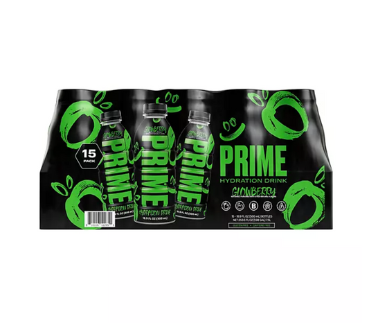 Limited Edition Prime Hydration Glowberry Variety Pack (15 Drinks, 16 Fl Oz. Each)