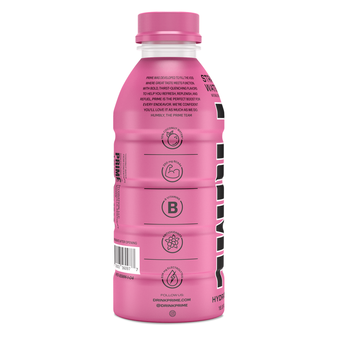 Prime Hydration Sports Drink Strawberry Watermelon (12 Drinks, 16 Fl Oz. Each)