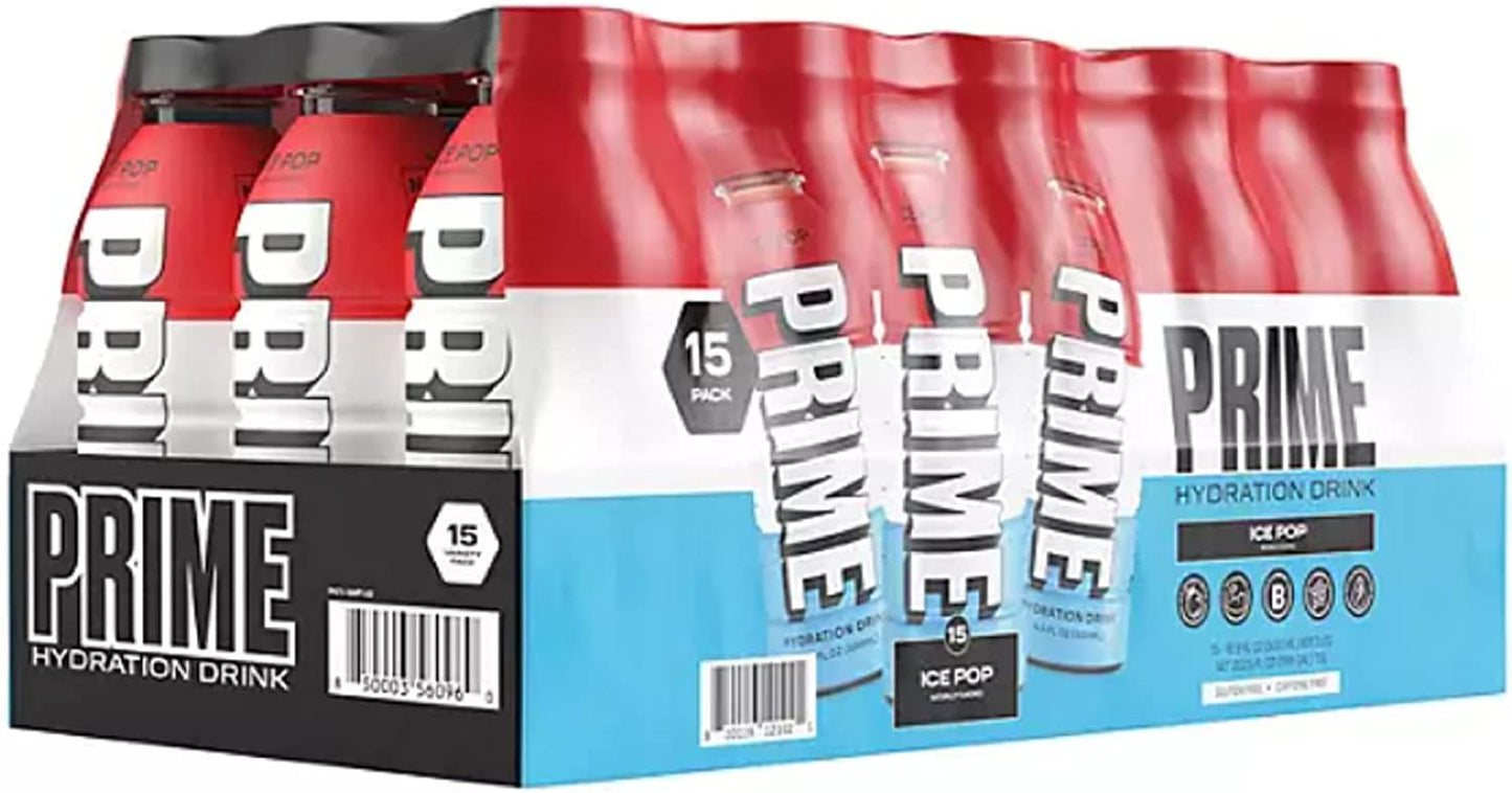 Prime Hydration Drink Ice Pop Variety Pack (16.9 fl. oz., 15 pk.)