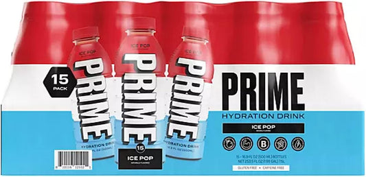 Prime Hydration Drink Ice Pop Variety Pack (16.9 fl. oz., 15 pk.)