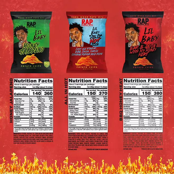 Box Raup Snack Rap Snacks Hot Box Variety Pack Chips (13 ct) – Kozmik Classics