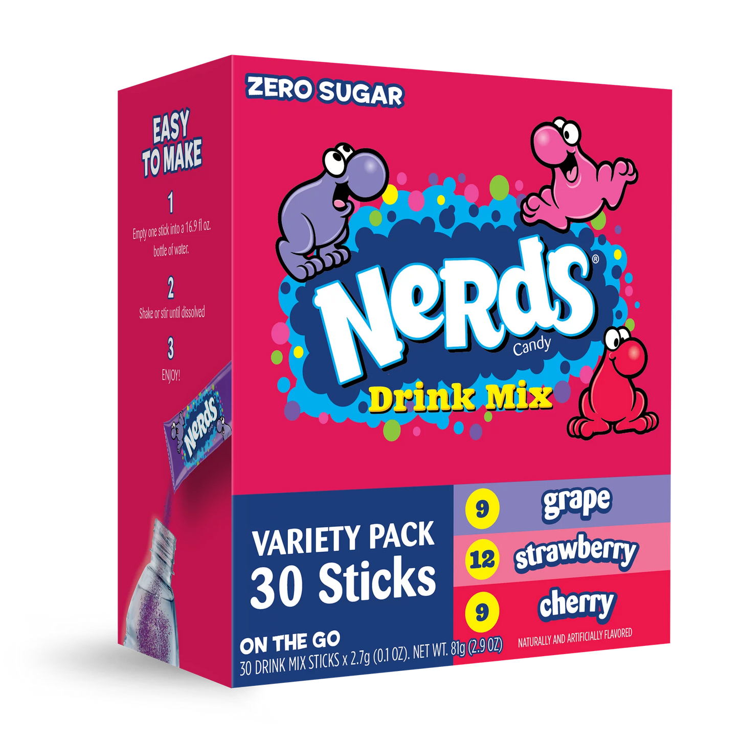 Nerds Sugar-Free Drink Mix Grape Cherry and Strawberry (30pk)