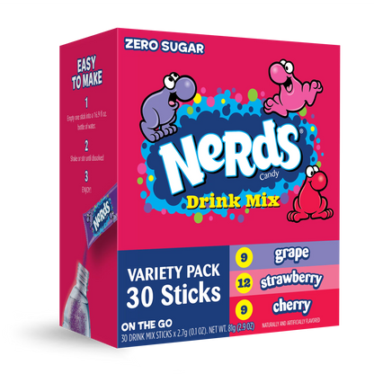 Nerds Sugar-Free Drink Mix Grape Cherry and Strawberry (30pk)